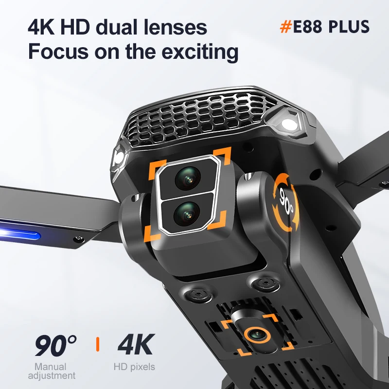 New E88 Plus Quadcopter Drone: - Drone Gimbal Brushless recension och pris