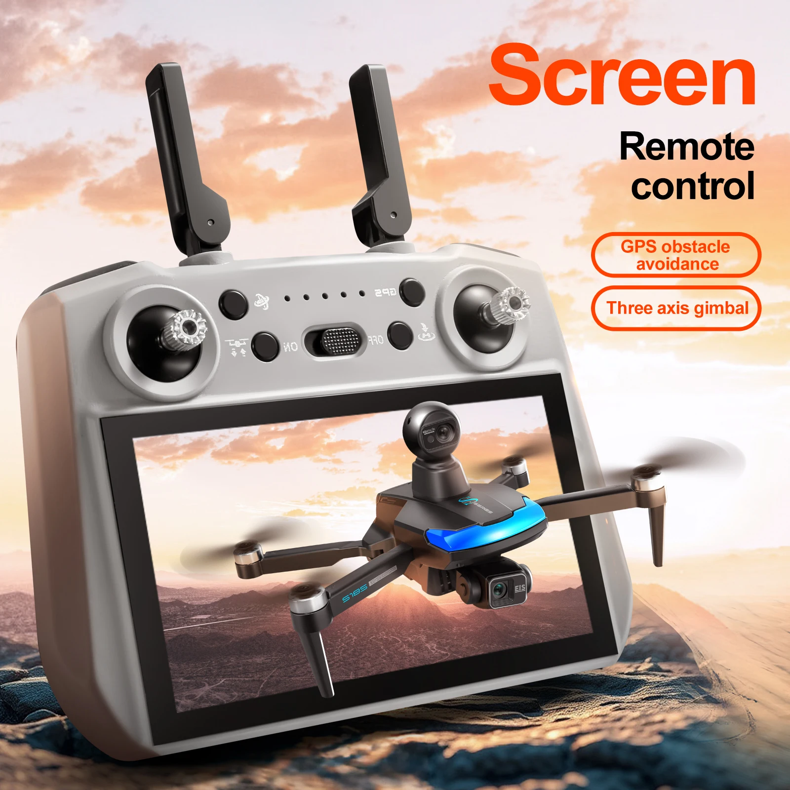 S185 Professional Drone 2.7K H - Drone Gimbal 3 Axis recension och pris