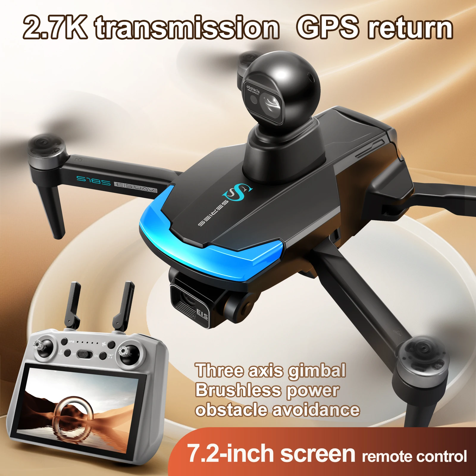 S185 Professional Drone 2.7K H - Drone Gimbal 3 Axis recension och pris